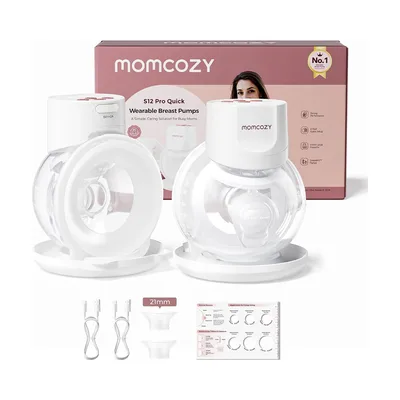 Momcozy S12 Pro Quick Wearable Breast Pump, 24mm Flange, 2 PC, White